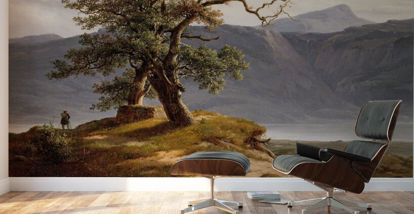 Landscape with a Wanderer [1830] by Thomas Fearnley [1802–1842] Wall Murals