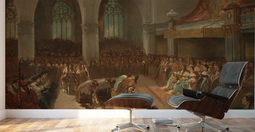 The coronation of William III and Mary Stuart. Anno 1689 [1829–1894] by Charles Rochussen [1814–1894] Wall Murals