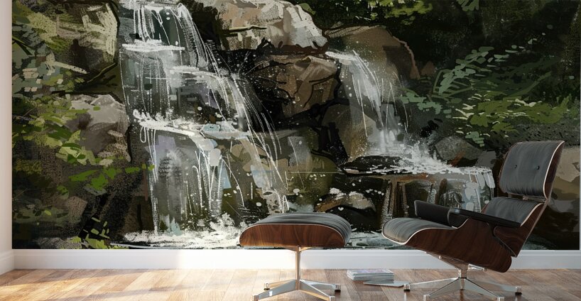 Cascading Waters Flow 2Y9N7J 45 Wall Murals