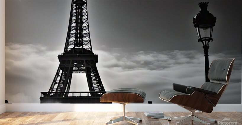 Eiffel Tower in the Mist – Classic Parisian Elegance Wall Murals