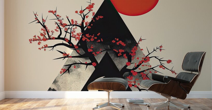 Celestial Bloom Triangle 7H3N2Z 55 Wall Murals