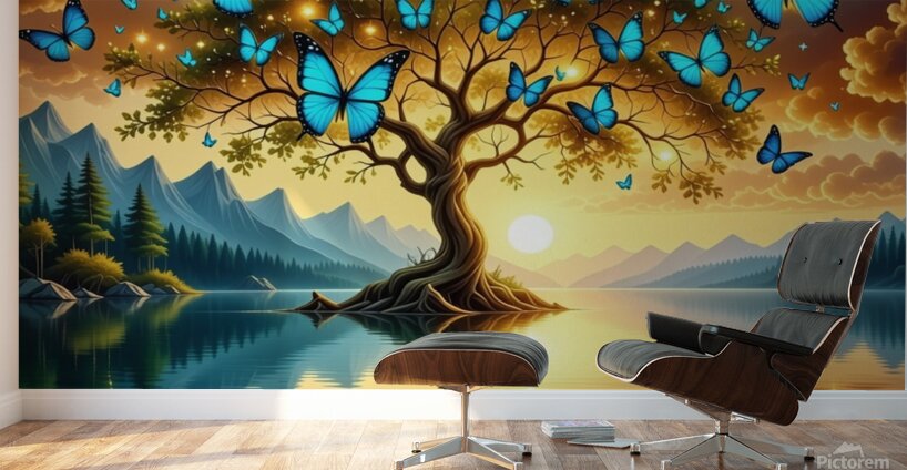 Emerald Butterflies Dream  Wall Murals
