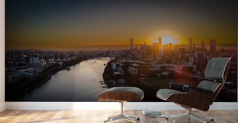 Brisbane River Sunrise Wall Murals