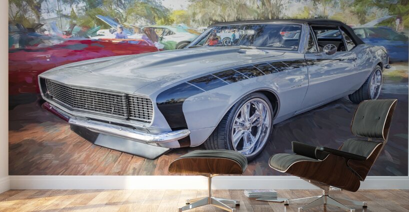 1967 Gray Camaro Restomod X1 11 Wall Murals