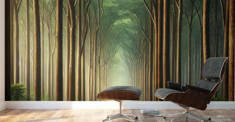 Enchanting Forest Pathway: A Serene Walk Through Nature Wall Murals