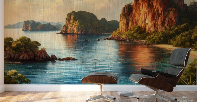Scenic Coastal Landscape with Majestic Cliffs and Turquoise Waters Wall Murals