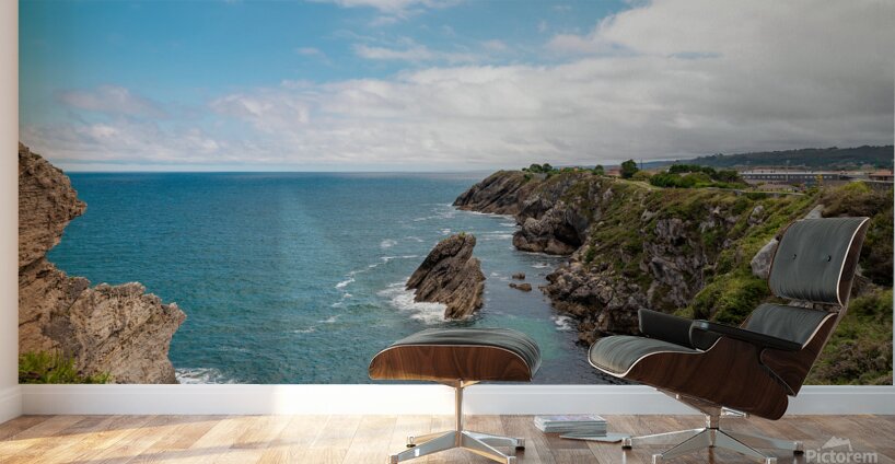 Spectacular natural landscape in north of Spain Asturias. Green coastline of Spain.  Wall Murals