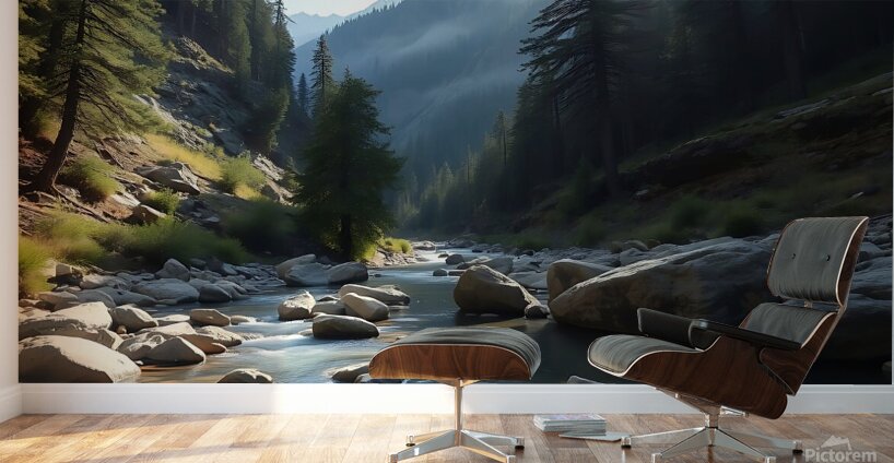 Calm Mountain Valley  Wall Murals