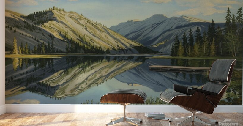 Captivating Reflection: A Serene Mountain Lake Landscape Wall Murals