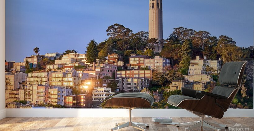 San Francisco Coit Tower Sunrise Wall Murals