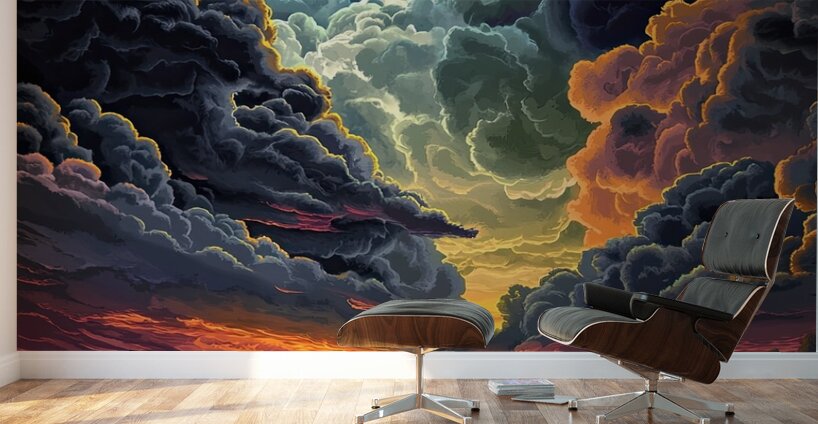 Celestial Sunset Embrace H92D3N 65 Wall Murals