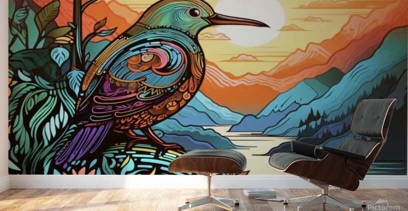 The Colorful Dream Bird Wall Murals