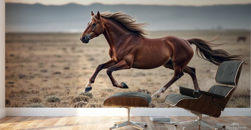 The Majestic Horse Running Wild Wall Murals