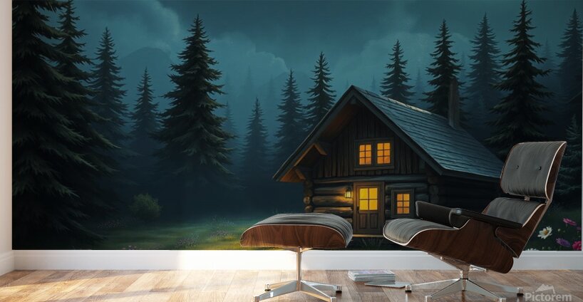 Vibrant Wildflowers Tranquil Night Scene Wall Dec Wall Murals