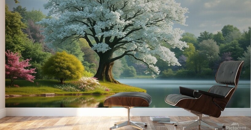 3D Forest Textured Wall Art Landscape Tree And Fl Wall Murals