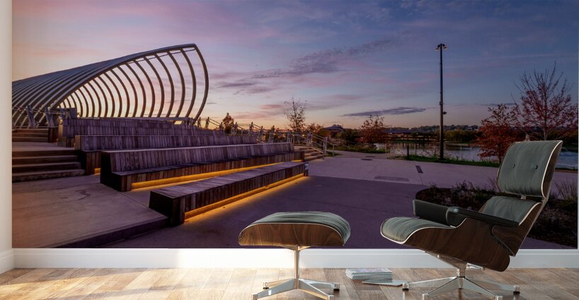 Purple Morning Omaha Riverfront Wall Murals