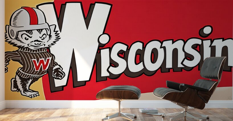 1950s Wisconsin Badgers Football Art Wall Murals