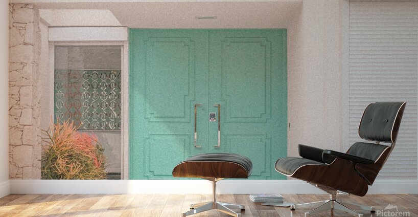 Mid-Century Mint Green Doors in Palm Springs Wall Murals