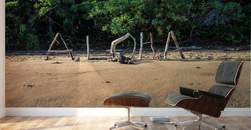 Aloha from Kauai: A driftwood greeting spells out a warm welcome Wall Murals