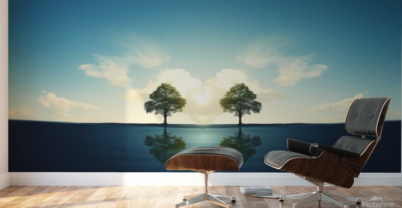 A Heart-Shaped Reflection in Water Wall Murals