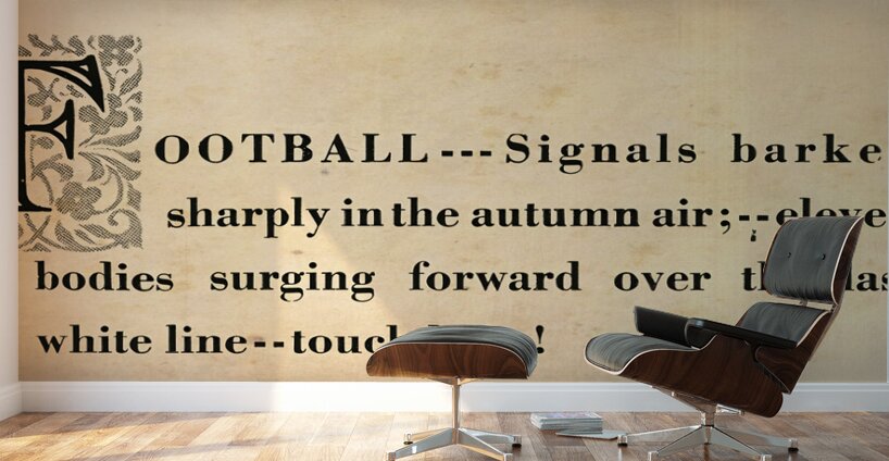 Football Touchdown Word Art Wall Murals