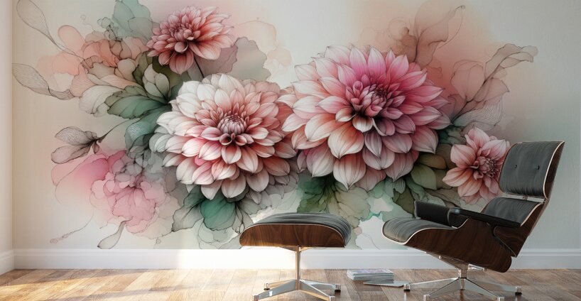 Ethereal Blooms – Majestic Dahlias Wall Murals