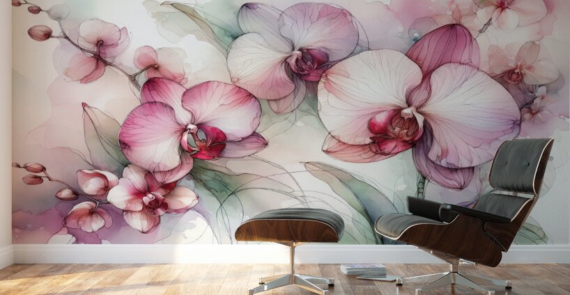 Ethereal Blooms – Radiant Orchids Wall Murals