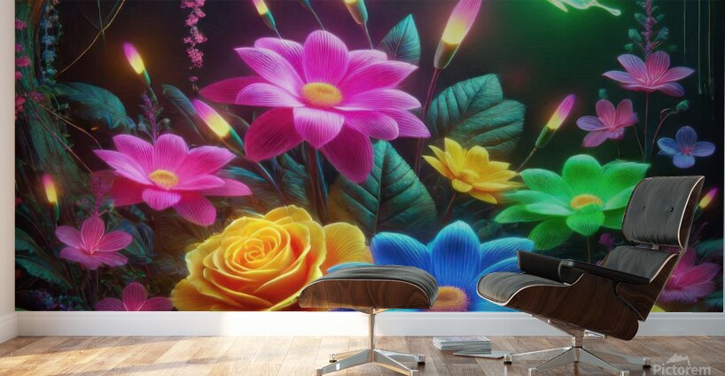 Garden flowers in bright colors 11 Wall Murals