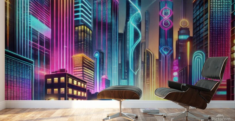 City buildings 2 Wall Murals