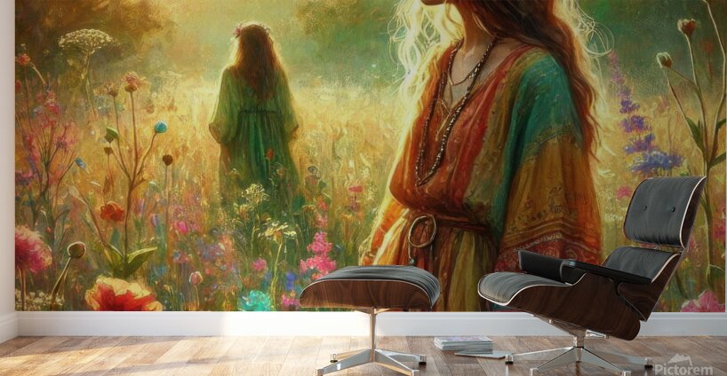 girl in the field 9 Wall Murals