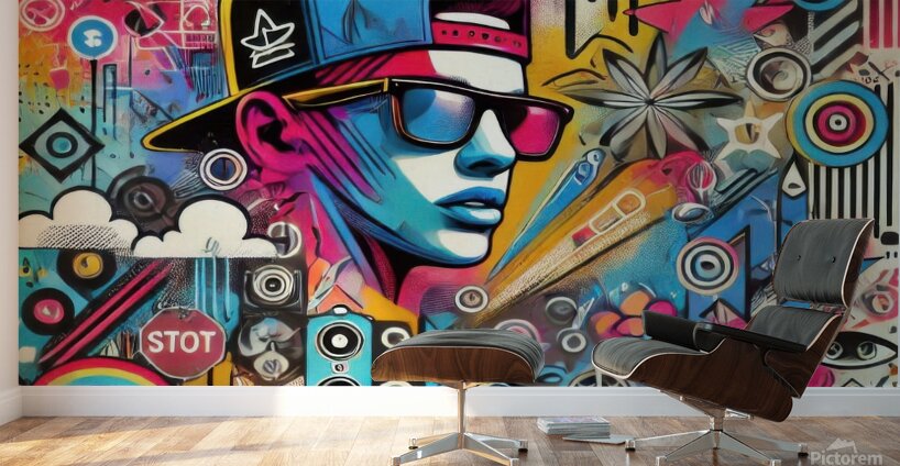 Graffiti drawing 6 Wall Murals