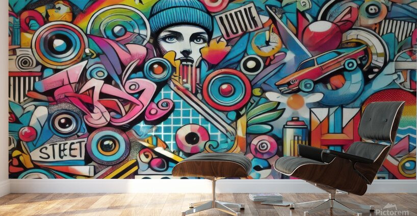 Graffiti drawing 8 Wall Murals