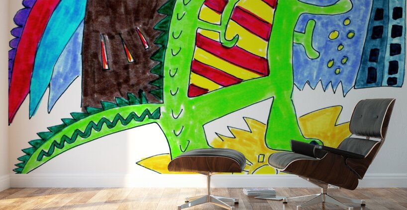 Abstract Dinosaur Romp Wall Murals
