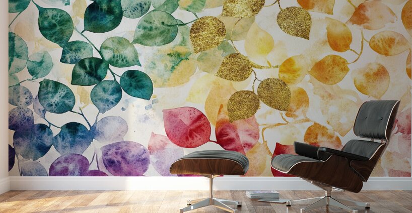 Chromatic Leaf Symphony 2P9H7N 58 Wall Murals