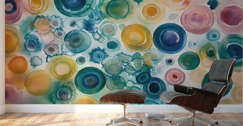 Chromatic Orbs Dance Y92H5N 45 Wall Murals