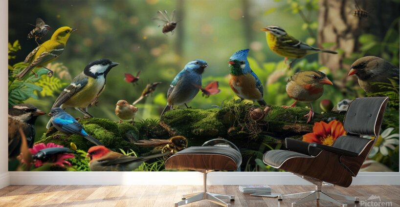 Birds Chatting 1 Wall Murals