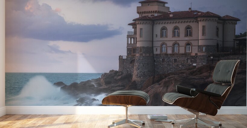 Boccale castle on the rocks and rough sea. Italy Wall Murals