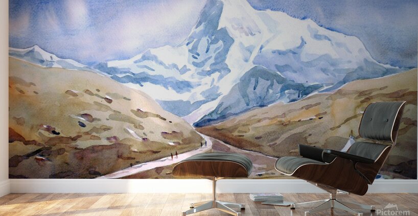 Majestic Mount Himalaya  Watercolor Painting  Wall Murals