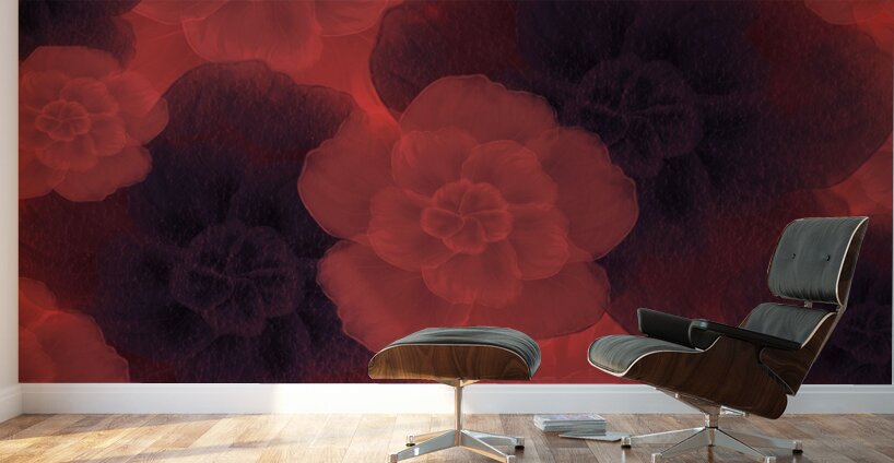 Crimson Bloom Wall Murals