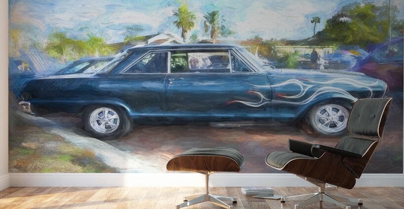 1962 Blue Chevy II Nova X100 1 Wall Murals