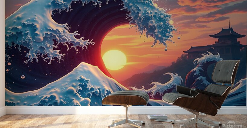 wave japanese japan Wall Murals