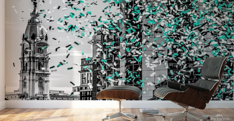 BW with Color Confetti SB Parade 2 x 3 Wall Murals