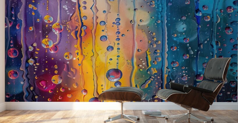 Chromatic Rain Cascade 92DH3P 55 Wall Murals