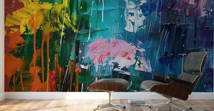 Chromatic Rain Symphony Y9K3N2 58 Wall Murals