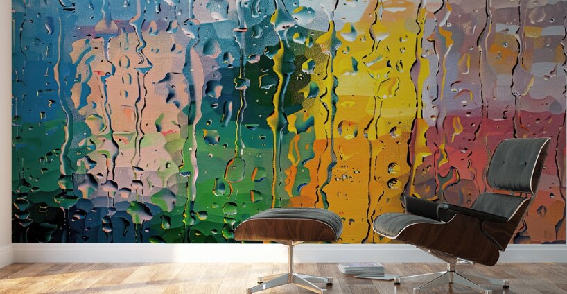 Chromatic Rain Streams 2H9NPZ 45 Wall Murals