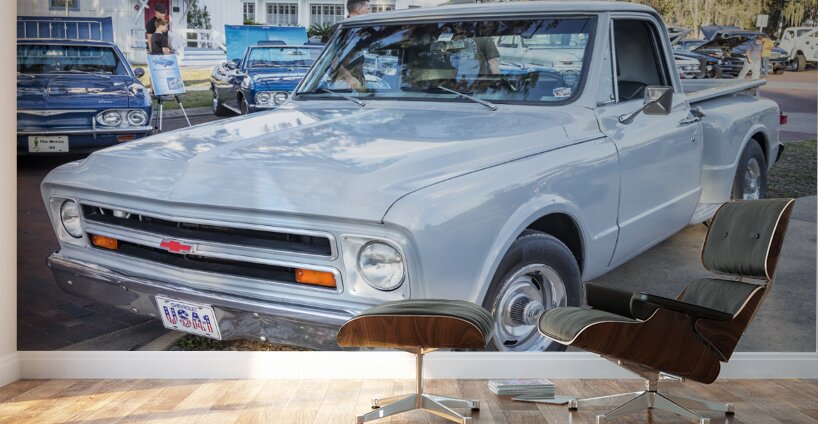 1967 Gray Chevrolet Stepside C10 Stepside Pickup Truck X11 7 Wall Murals