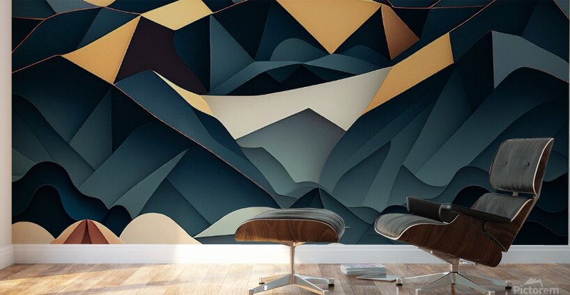 Mountain Geometry Wall Murals