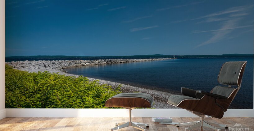 Petoskey Waterfront with Breakwater and Lighthouse Wall Murals