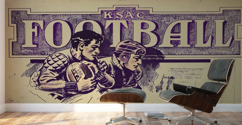 Vintage KSAC Football Art Remix Wall Murals
