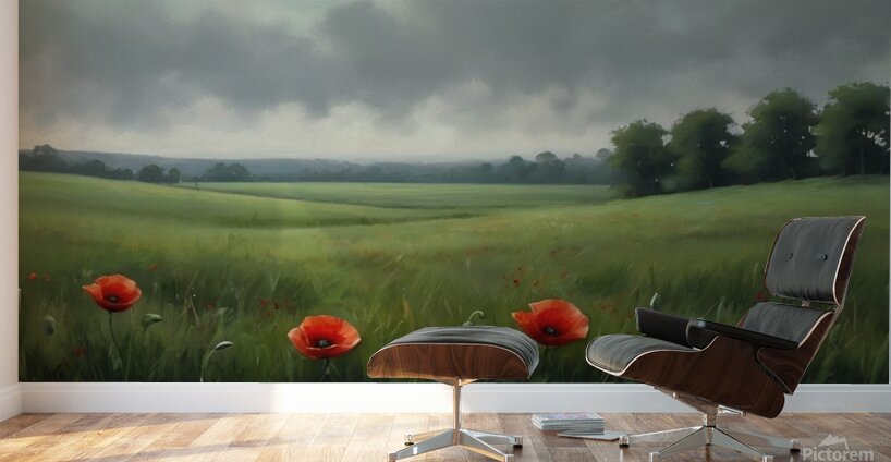  Dramatic Landscape with Dark Trees and Stormy Sky Wall Murals